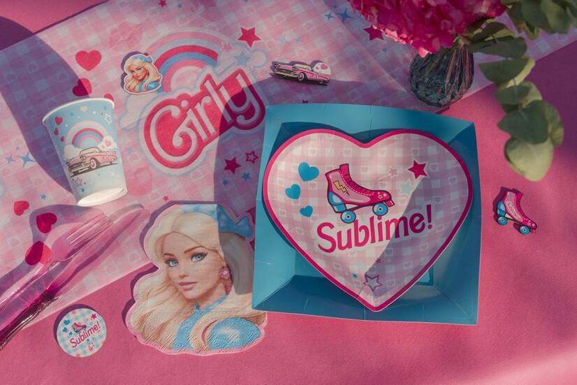 8772 decoration chemin de table fete anniversaire poupee girly rose