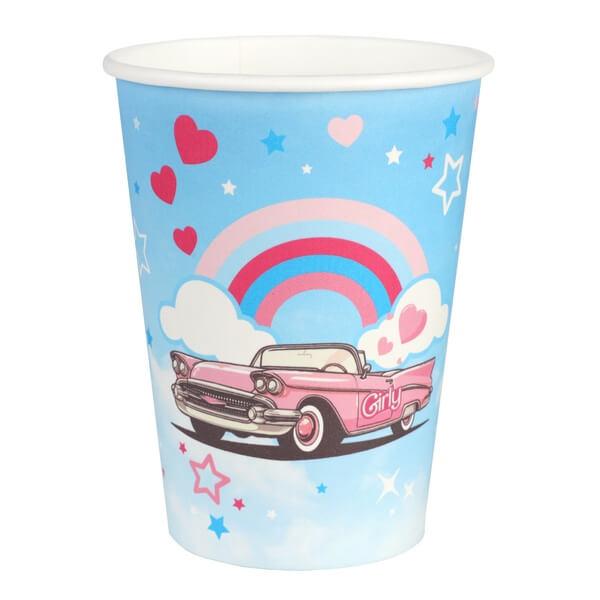 8775 gobelet carton poupee girly rose anniversaire fille