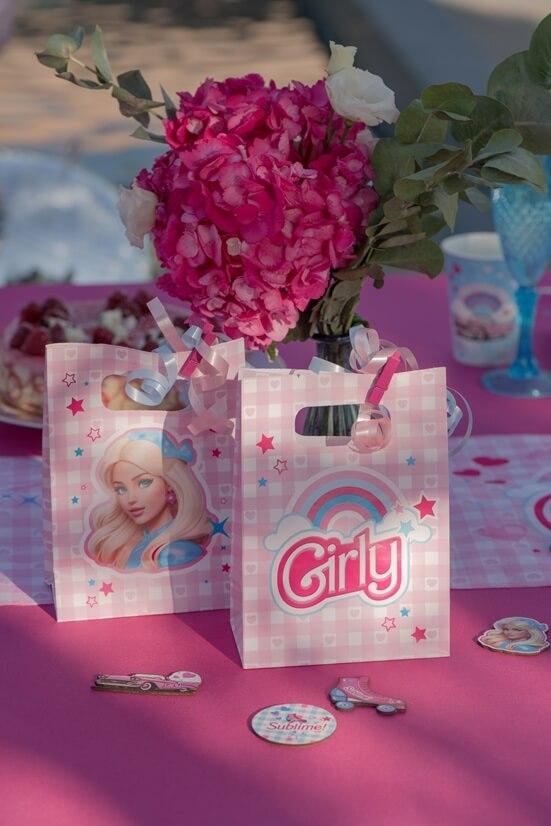 8779 sachet a cadeaux poupee girly rose