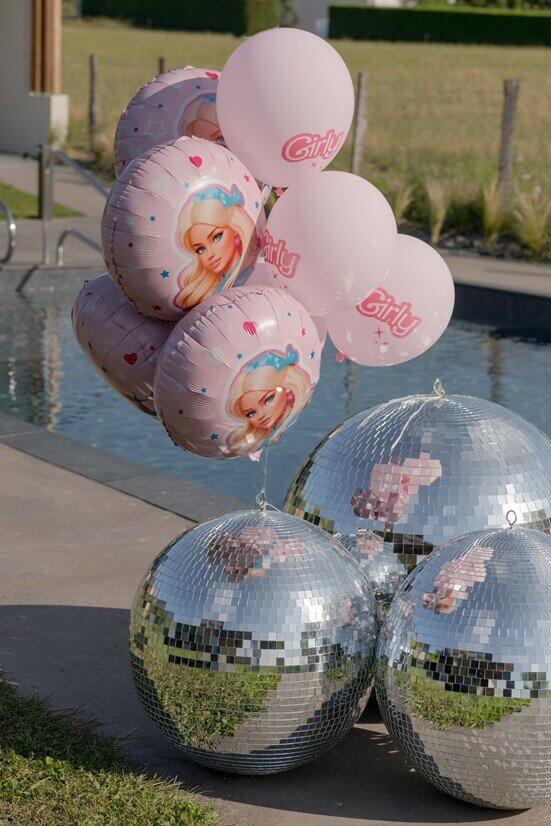 8785 decoration ballon aluminium poupee girly anniversaire fille