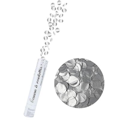 8788232 boutique article de fete canon a confettis pastille ronde argentee metallisee