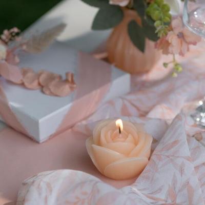 8815 bougie fleur rose peche