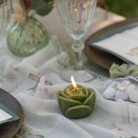 8815 decoration de table bougie fleur rose sauge