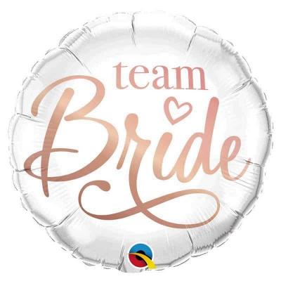 88165 ballon aluminium enterrement vie de jeune fille team bride blanc rose gold