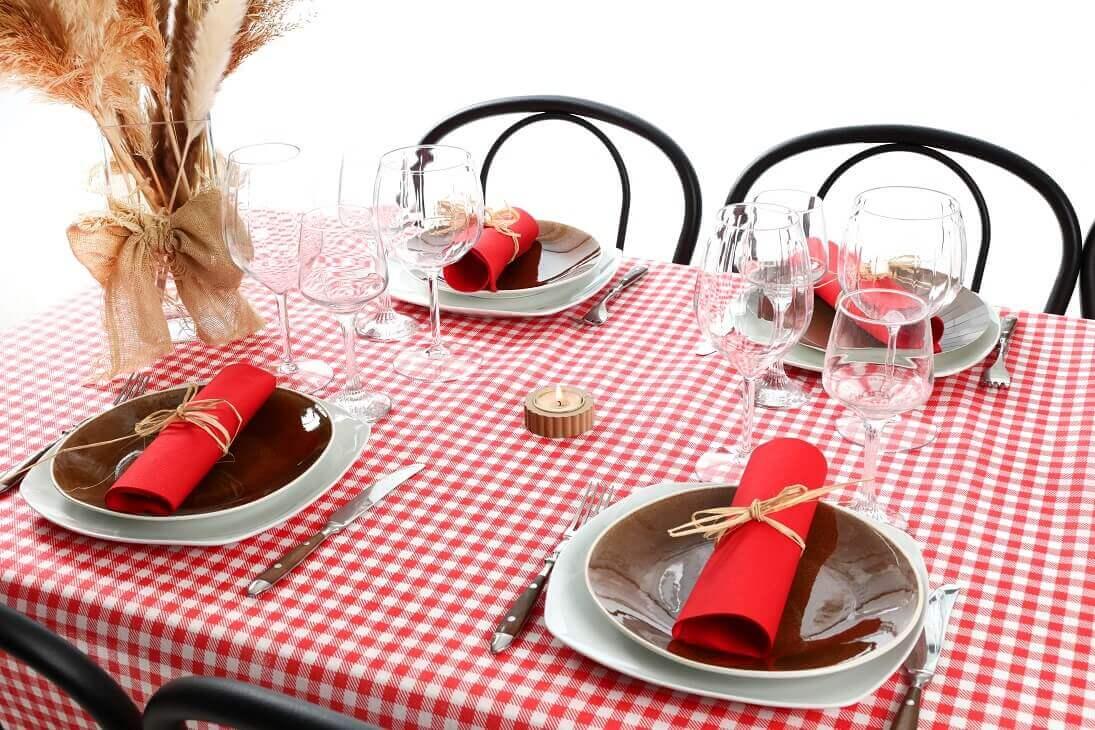 8822 rouleau nappe intisse vichy rouge