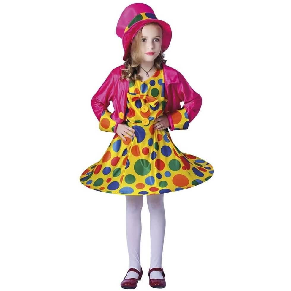 88253 deguisement costume enfant fille clown 5 a 6 ans
