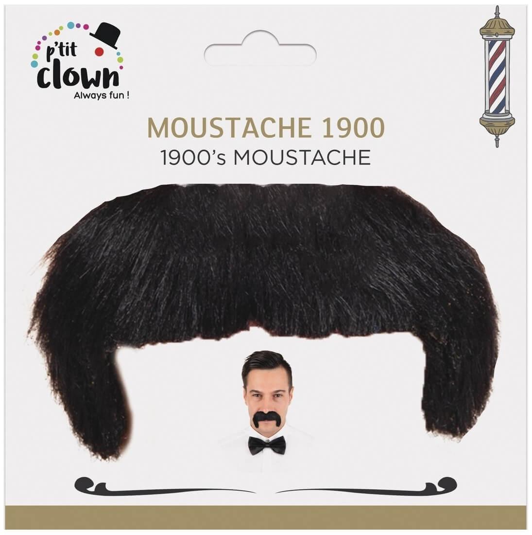 89036 moustache adhesive noire annees 1900