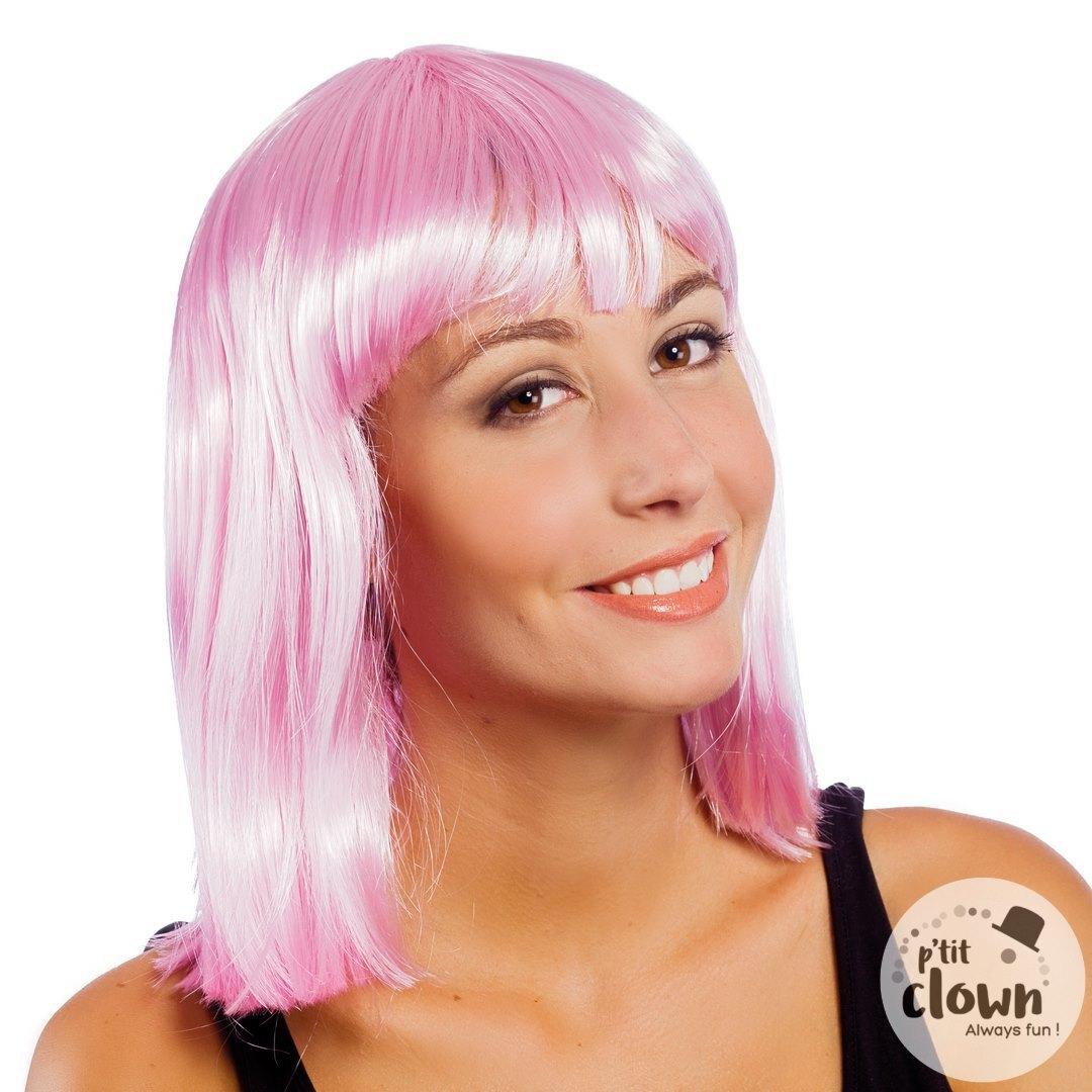 89202 accessoire de deguisement perruque rose charleston adulte