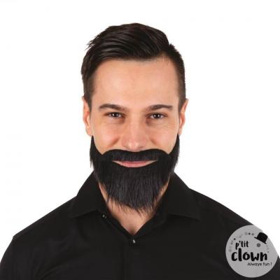 89216 moustache et barbe noire adulte