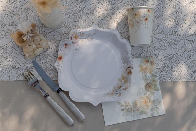 8956 decoration de table serviette tendresse naturelle florale champetre