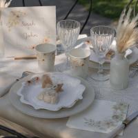 8962 centre de table carre decoratif en bois floral champetre