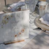 8962 marque table carre en bois floral champetre