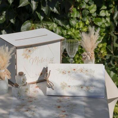 8967 livre dor en bois floral champetre