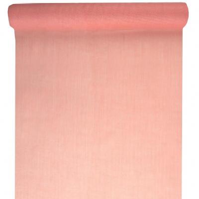 8997 decoration rouleau chemin de table mousseline peche