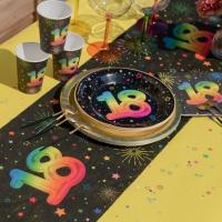 9011 decoration chemin de table anniversaire 18ans noir multicolore