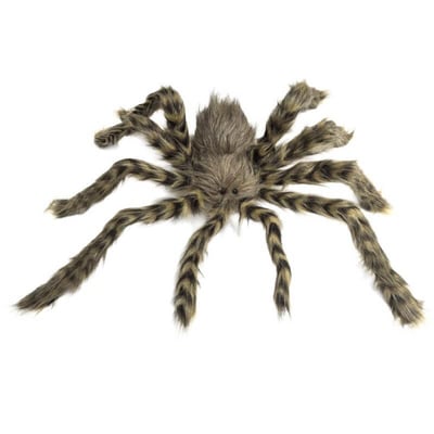 902102 magasin pas de calais decoration halloween mygale velue rayee 64cm