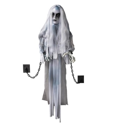 902157 decoration halloween fantome esprit dame blanche rieuse animee 130cm