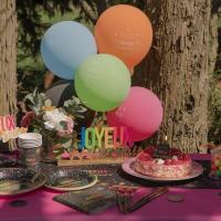 9026 decoration en bois centre de table joyeux anniversaire multicolore