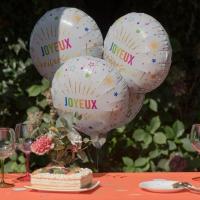 9028 decoration de salle en ballon aluminium joyeux anniversaire blanc multicolore
