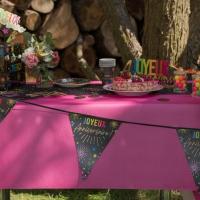 9029 decoration guirlande fanion joyeux anniversaire noir multicolore
