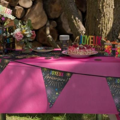 9029 guirlande fanion joyeux anniversaire noir multicolore