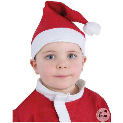 90840 bonnet rouge blanc pere noel enfant feutrine accessoire deguisement