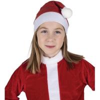 90840 bonnet rouge blanc pere noel enfant feutrine accessoire deguisement