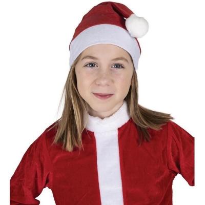 1 Bonnet de Noël enfant rouge et blanc en feutrine REF/90840 (accessoire déguisement)