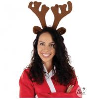 90860 serre tete de noel cornes de rennes cerf femme