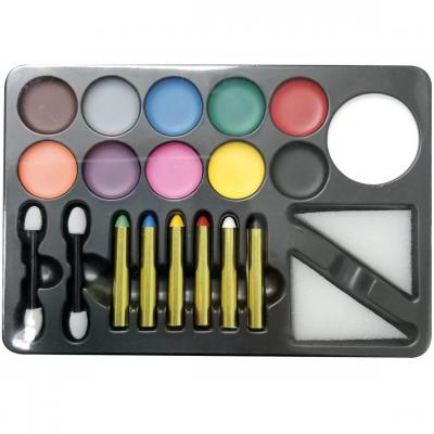 1 Palette maquillage fard gras de 11 couleurs pour fête Carnaval, Halloween, Mardi gras, anniversaire... REF/91012