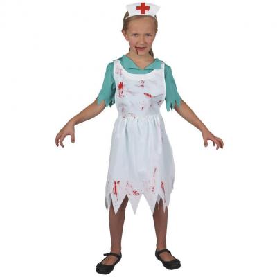 Costume infirmière Zombie 5 à 6 ans REF/91117 (Déguisement fille Halloween)