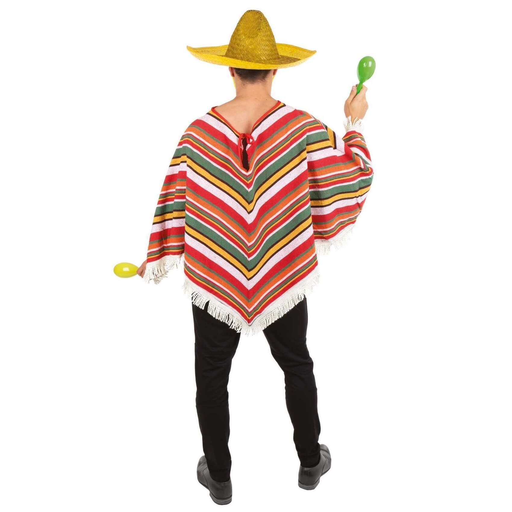 91224 degusiement costume adulte poncho mexicain