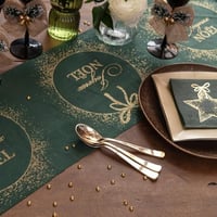9141 boutique pas de calais decoration chemin de table velours noel vert sapin dore or
