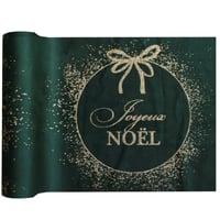 9141 magasin pas de calais rouleau chemin de table velours noel vert sapin dore or