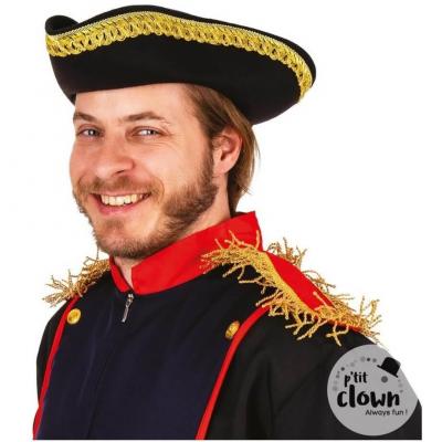 91491 accessoire deguisement chapeau tricorne feutre noir adulte
