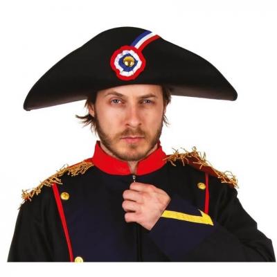 1 Chapeau Napoléon avec cocarde tricolore France REF/92571 (Accessoire de déguisement adulte)