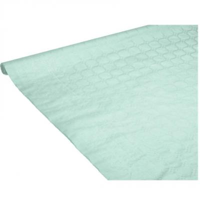 9301 rouleau nappe papier damassee aqua bleu vert 6m
