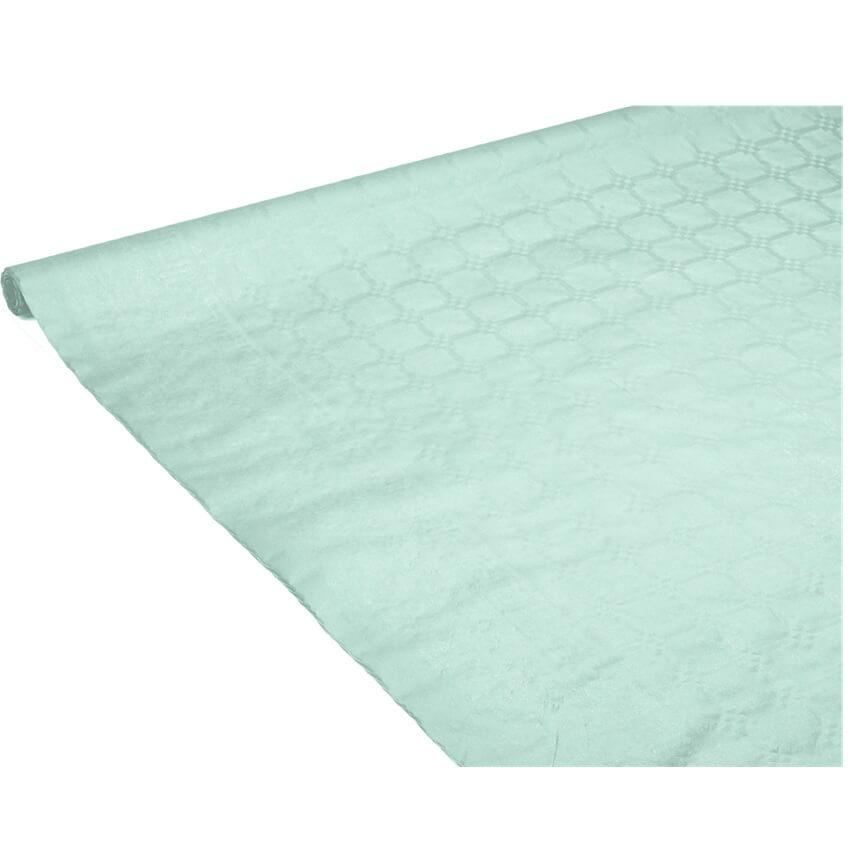 9301 rouleau nappe papier damassee aqua bleu vert 6m