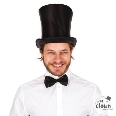 1 Chapeau adulte haut de forme satiné noir 21cm H. REF/94730 (accessoire de déguisement)