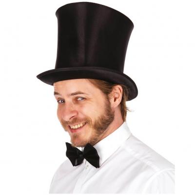 94730 accessoire de deguisement chapeau haut de forme noir satine