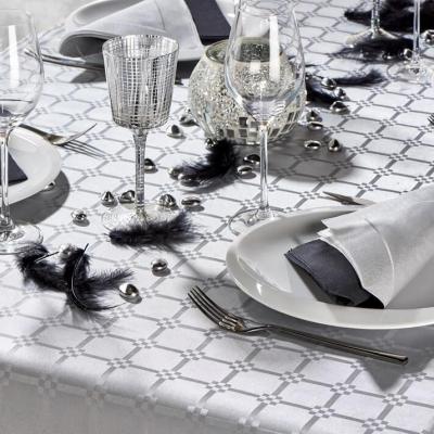 9509 rouleau nappe damassee papier argent metallique 5m