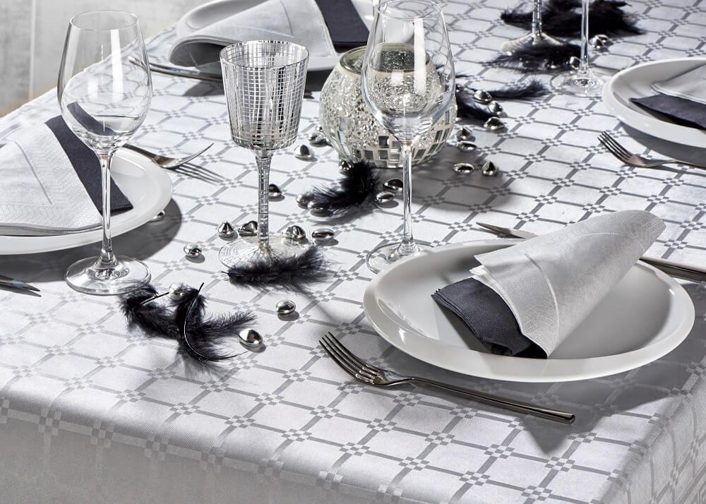 9509 rouleau nappe damassee papier argent metallique 5m