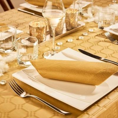 9510 rouleau nappe damasse doree or metallisee en papier 25m