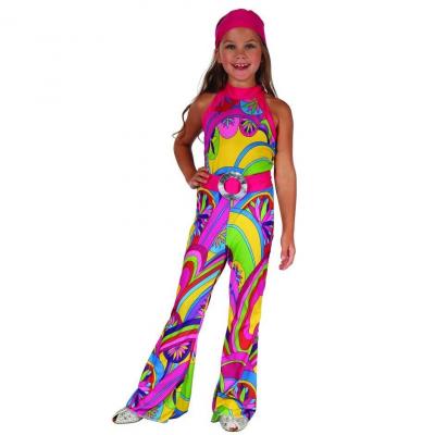 Costume Disco multicolore REF/98216 (Déguisement fille 5 à 6 ans)