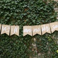 Aa3018 decoration guirlande fanion kraft joyeux anniversaire