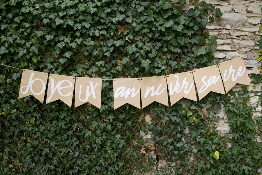 Aa3018 decoration guirlande fanion kraft joyeux anniversaire