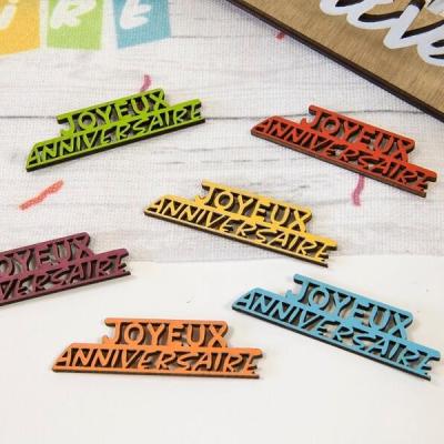 Aa4009 decoration de table anniversaire gateaux multicolore en bois a parsemer