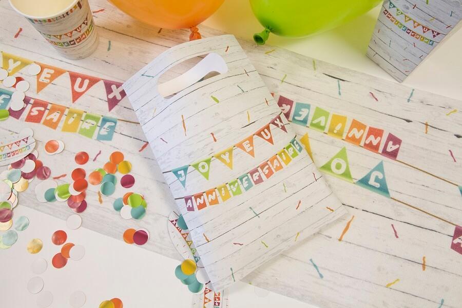 Sachet confettis anniversaire métalliques multicolore