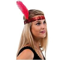 Accessoire de deguisement avec bandeau rouge charleston