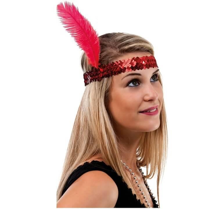 Accessoire de deguisement avec bandeau rouge charleston